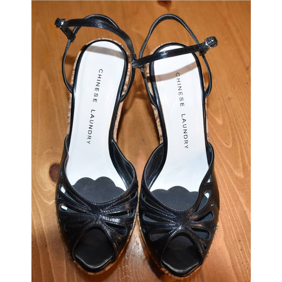Chinese Laundry Cutout Heels, Black Leather, Vanna, Size 7, NWOT - Picture 1 of 5